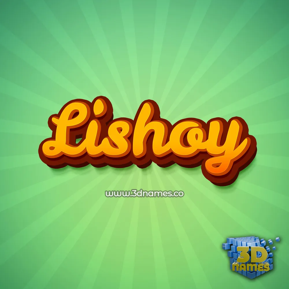 lishoy in Green Rays style - 3D name wallpaper