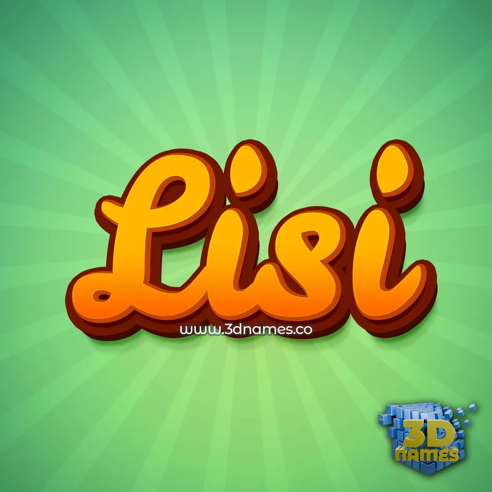 lisi in Green Rays style - 3D name wallpaper
