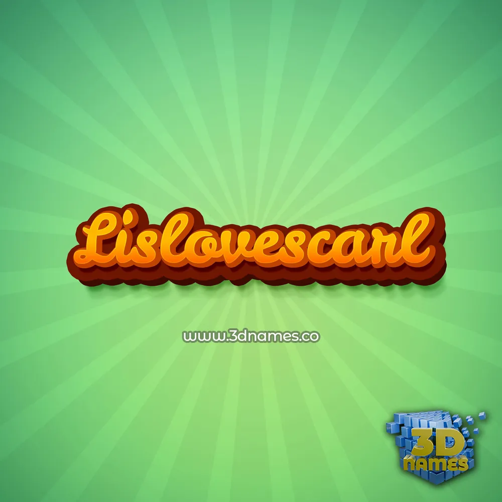 lislovescarl in Green Rays style - 3D name wallpaper