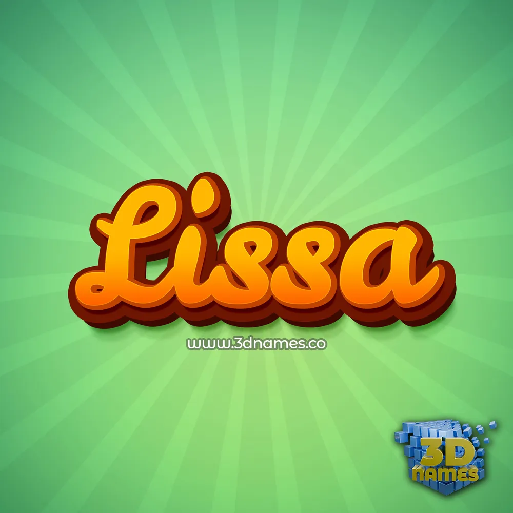 lissa in Green Rays style - 3D name wallpaper