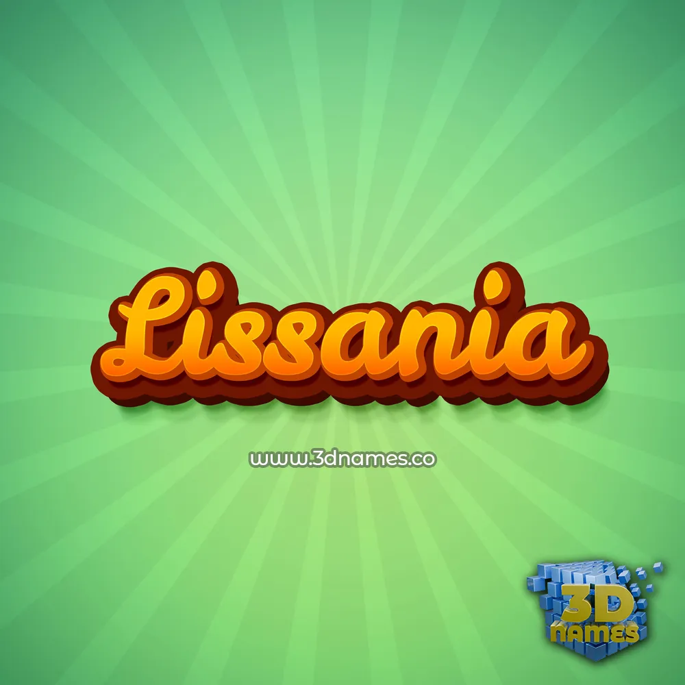 lissania in Green Rays style - 3D name wallpaper