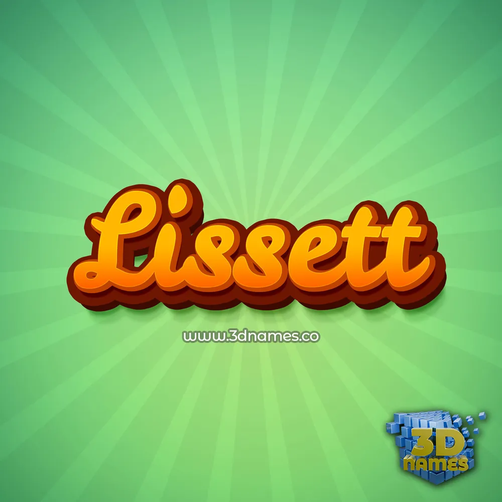 lissett in Green Rays style - 3D name wallpaper