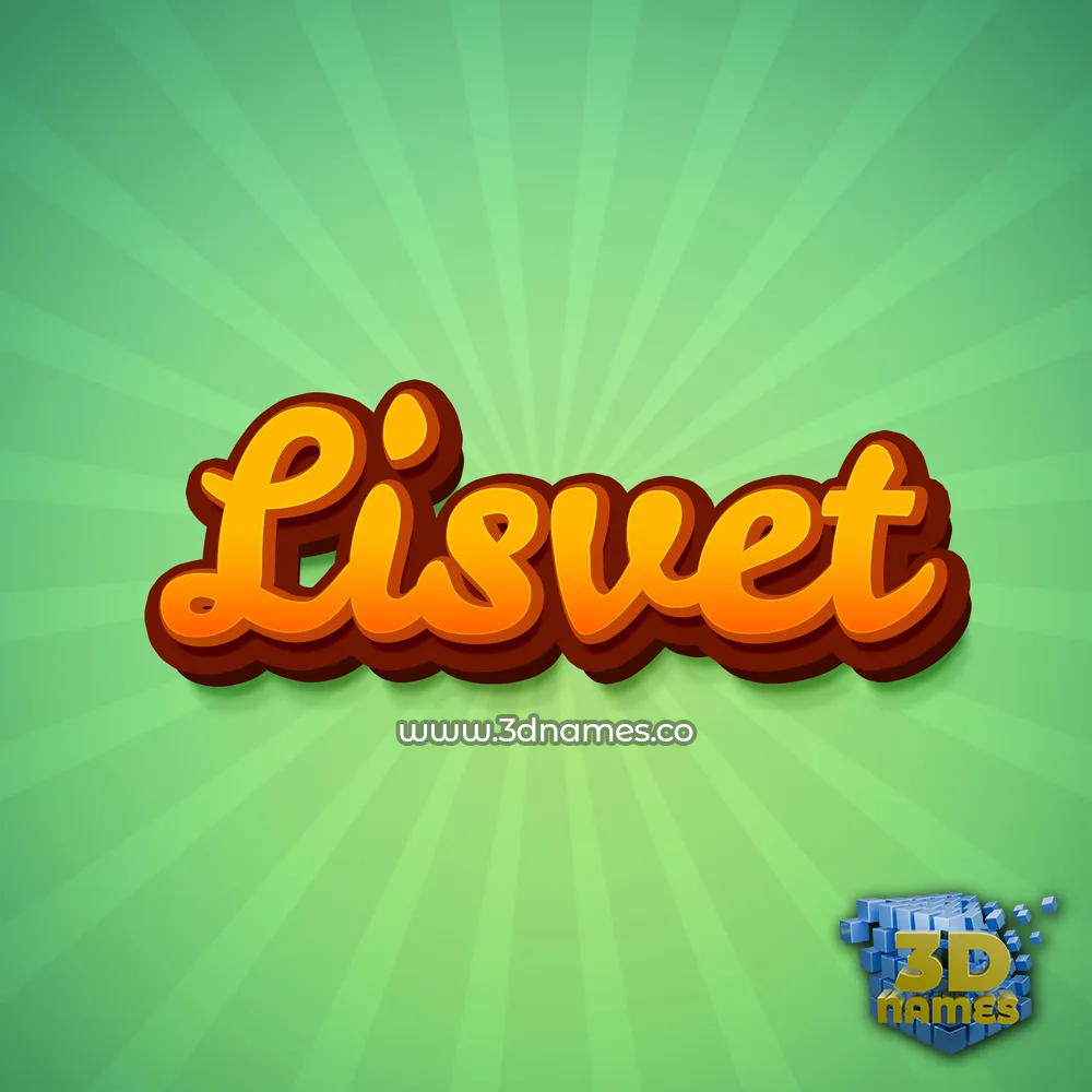 lisvet in Green Rays style - 3D name wallpaper