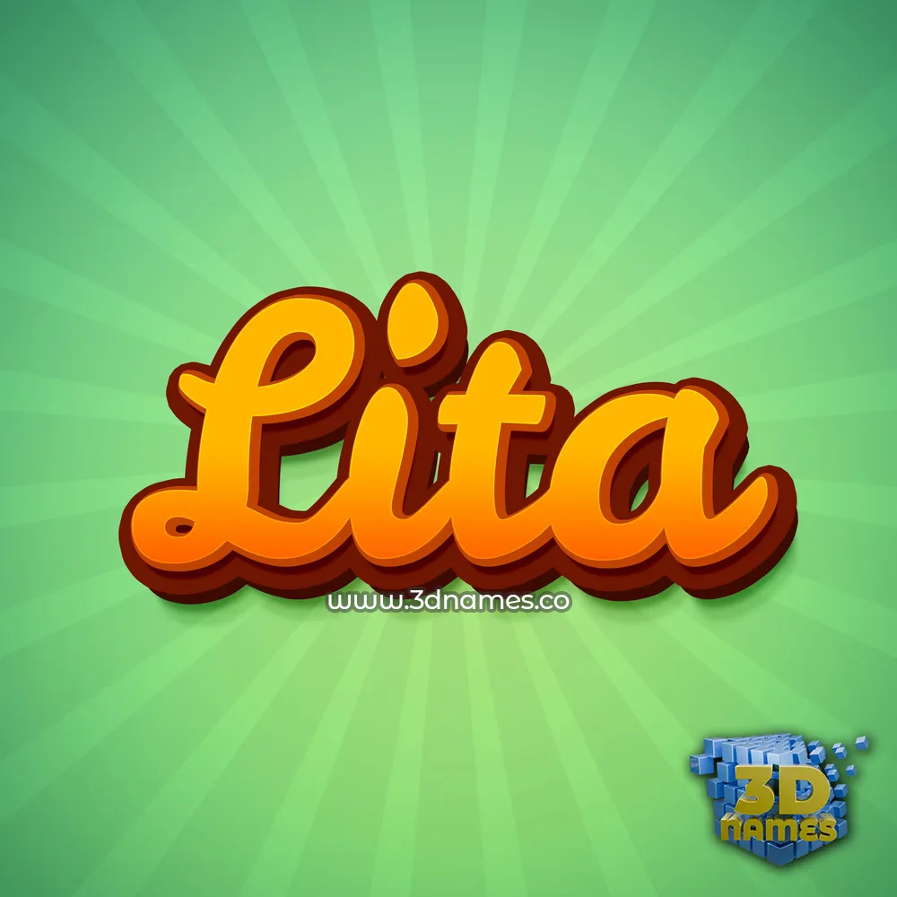 lita in Green Rays style - 3D name wallpaper