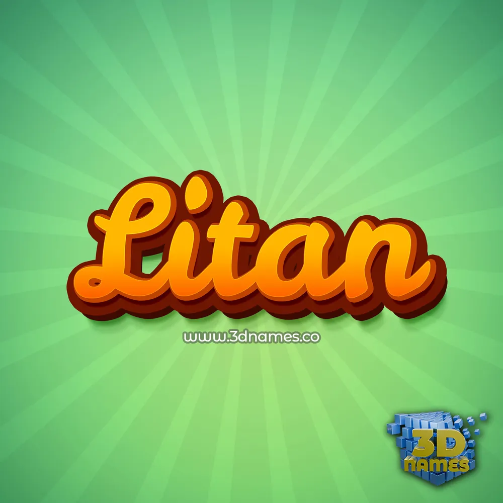 litan in Green Rays style - 3D name wallpaper