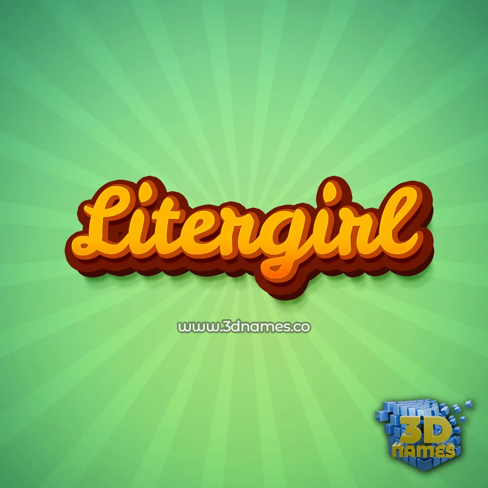 litergirl in Green Rays style - 3D name wallpaper