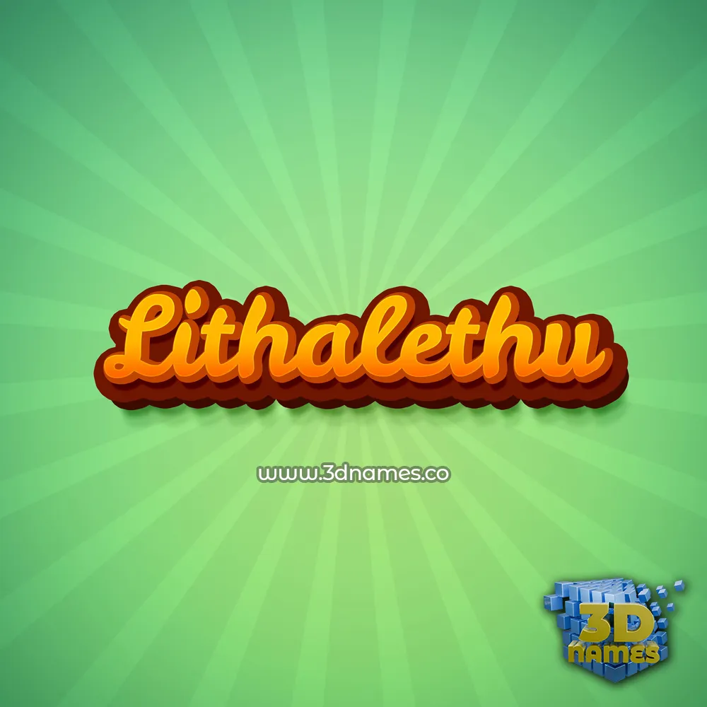 lithalethu in Green Rays style - 3D name wallpaper