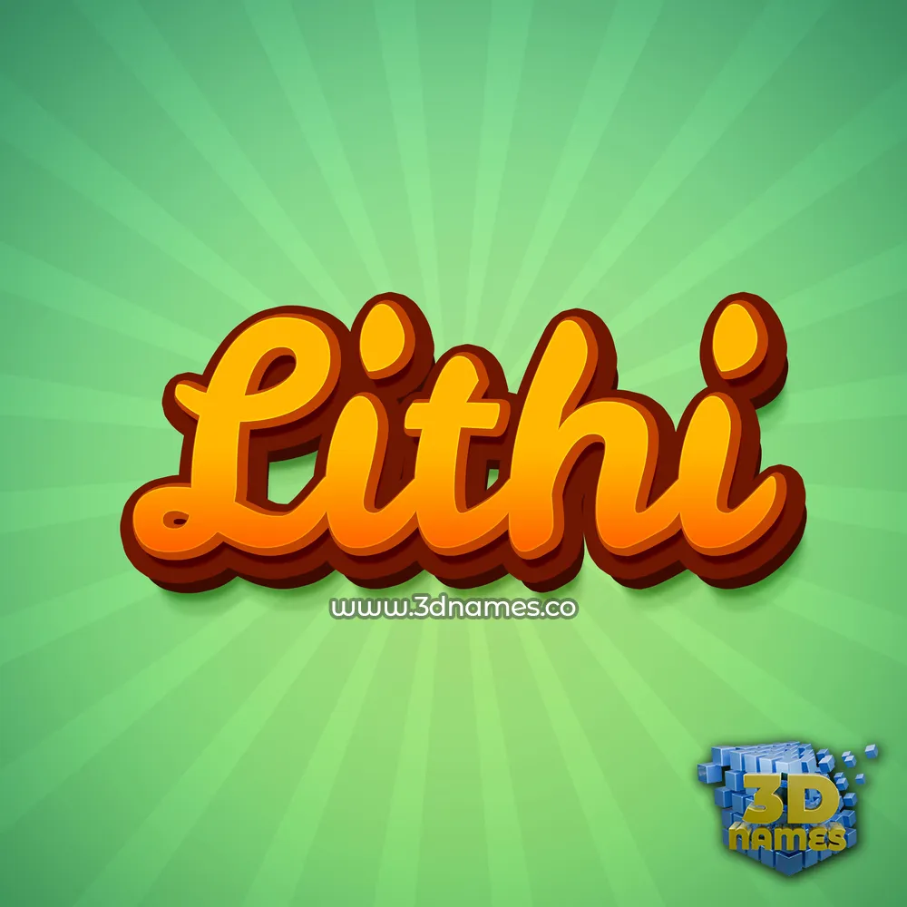 lithi in Green Rays style - 3D name wallpaper