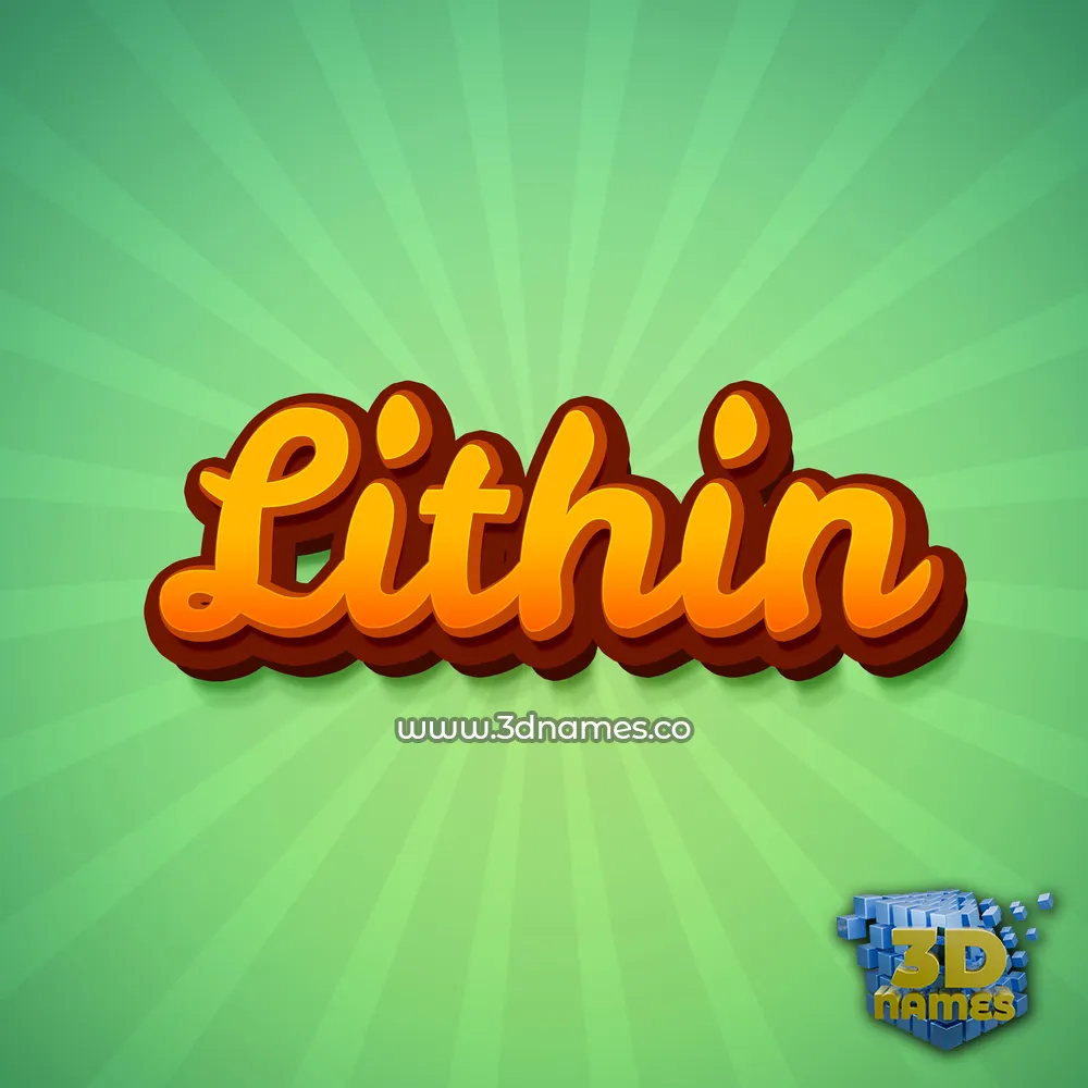 lithin in Green Rays style - 3D name wallpaper