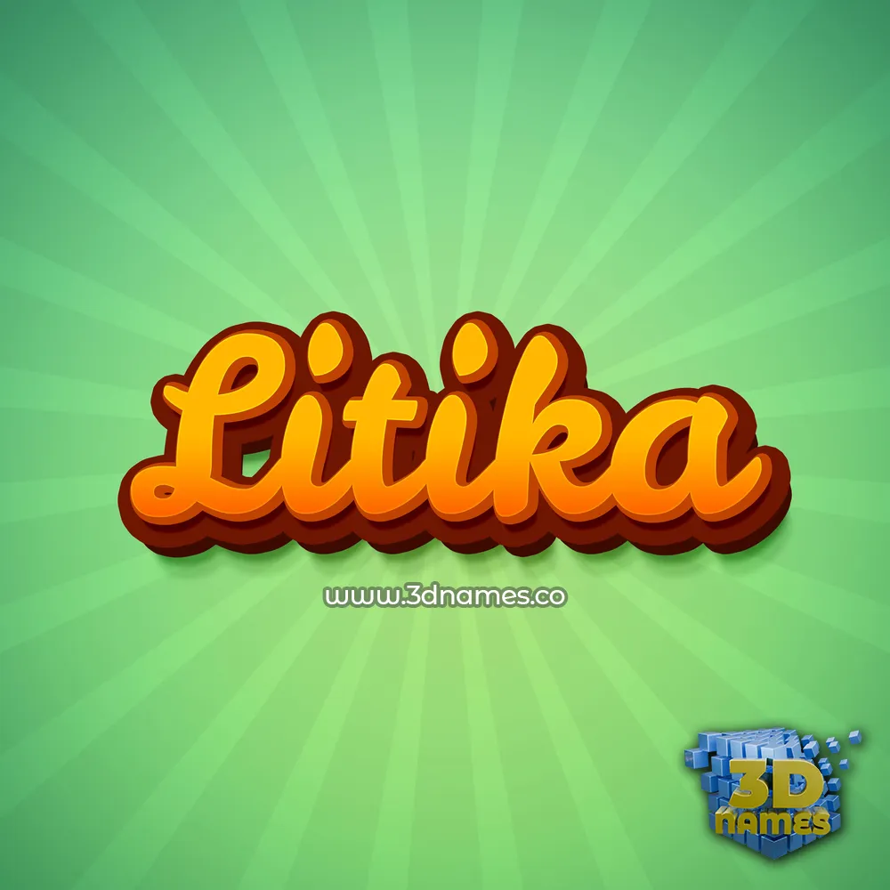 litika in Green Rays style - 3D name wallpaper