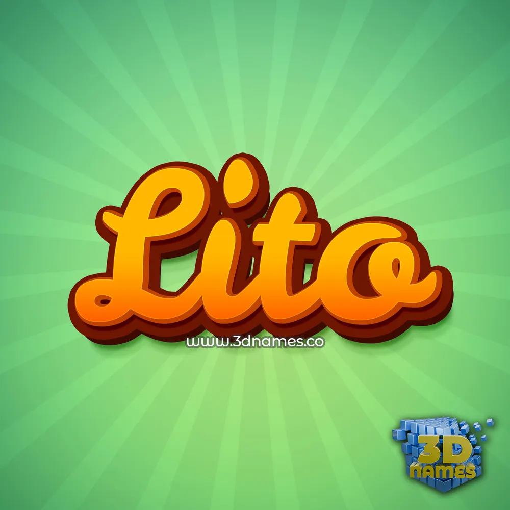 lito in Green Rays style - 3D name wallpaper