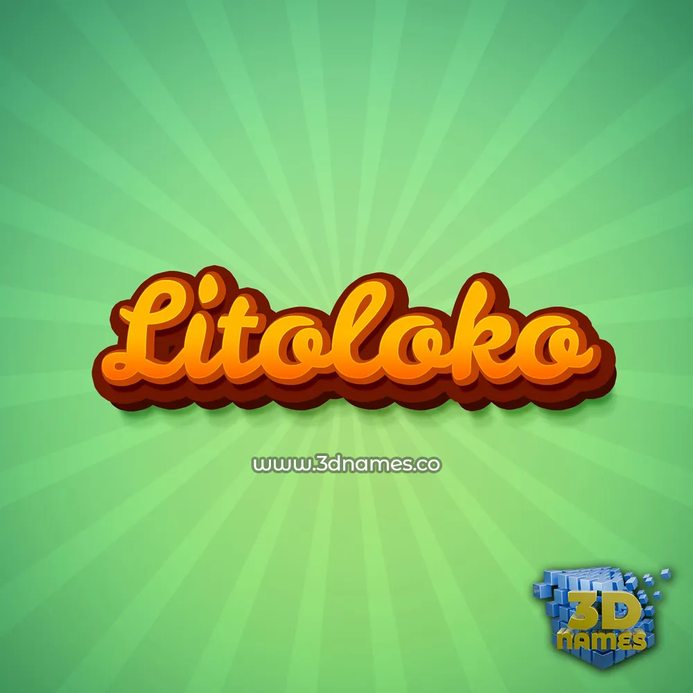 litoloko in Green Rays style - 3D name wallpaper