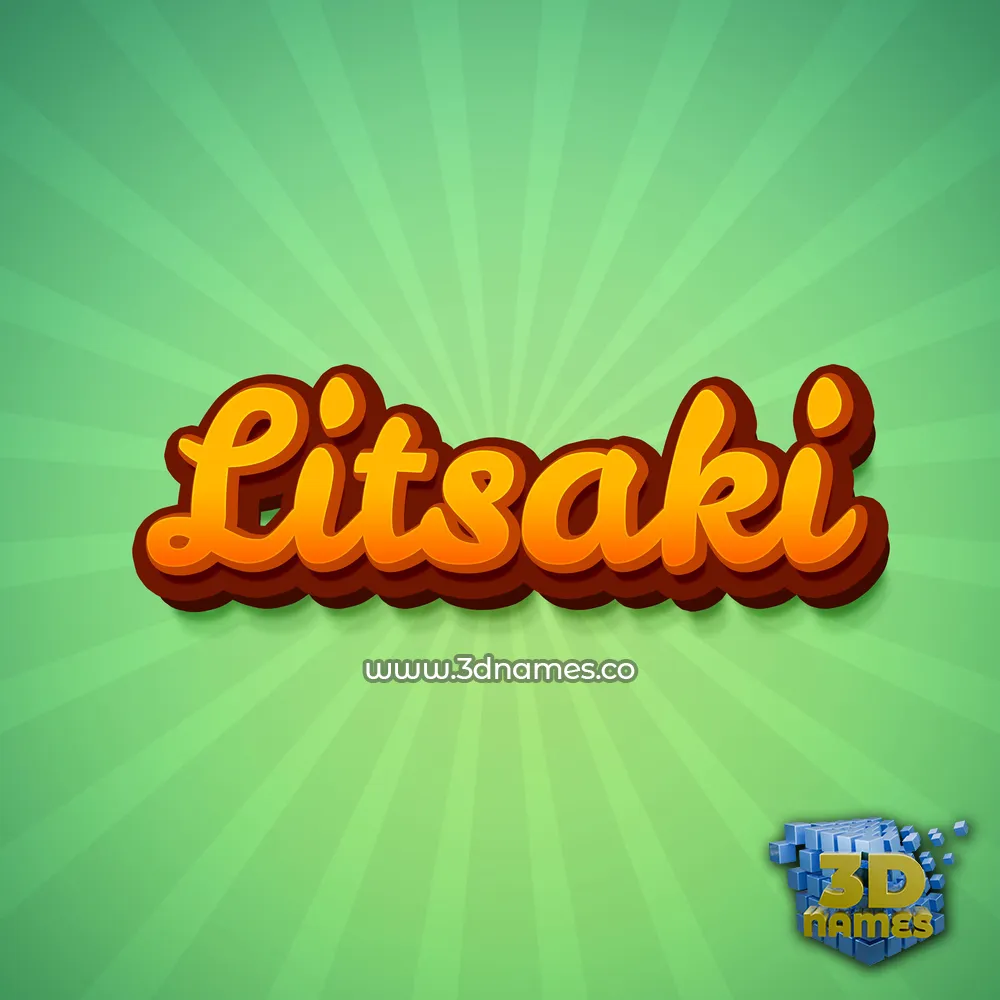 litsaki in Green Rays style - 3D name wallpaper