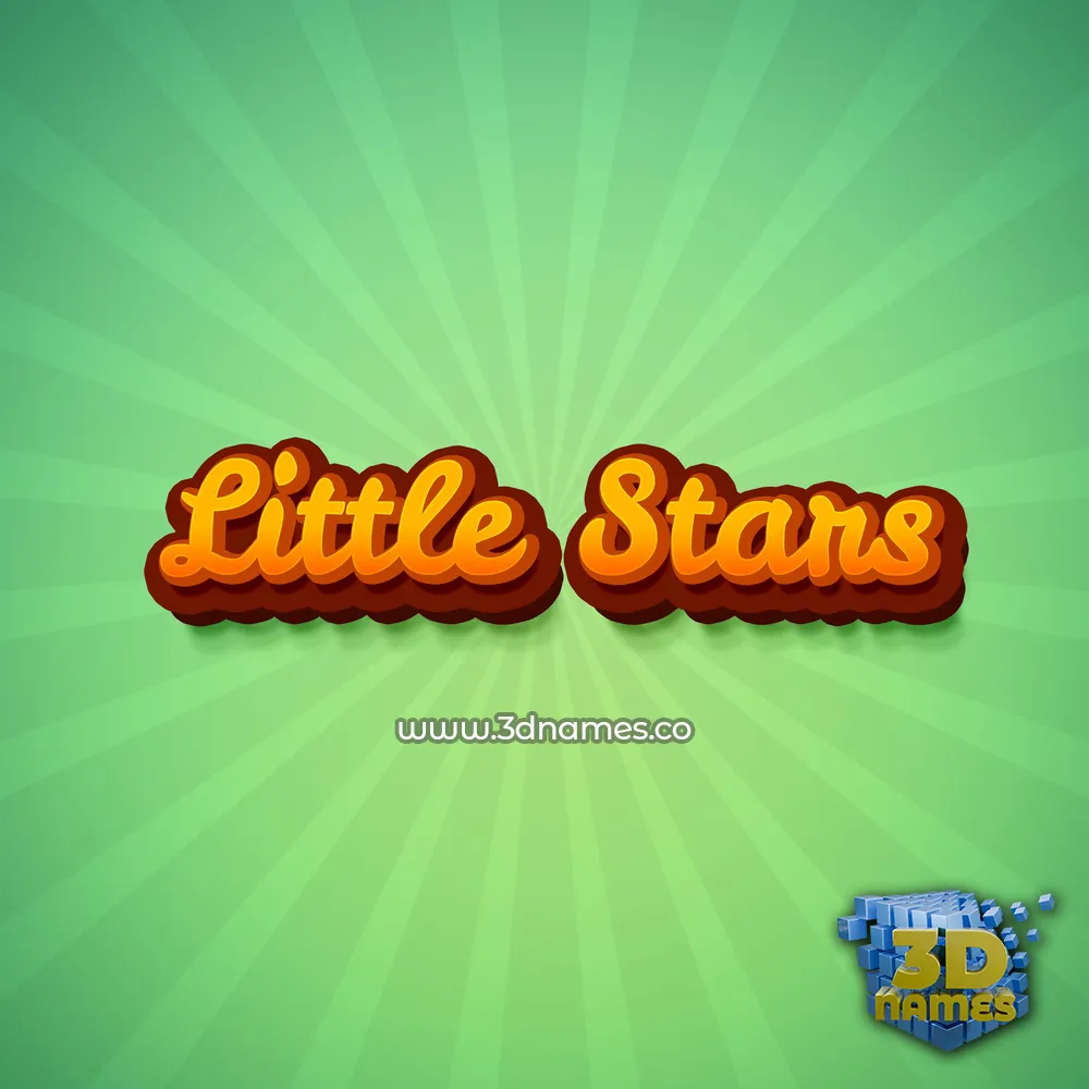 little stars in Green Rays style - 3D name wallpaper