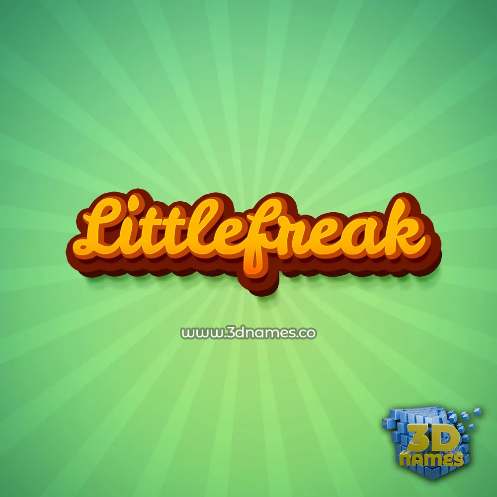 littlefreak in Green Rays style - 3D name wallpaper