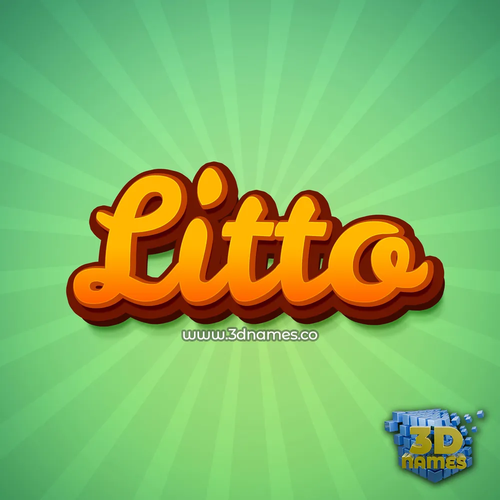 litto in Green Rays style - 3D name wallpaper