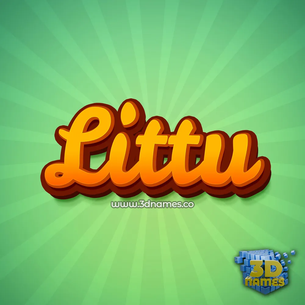 littu in Green Rays style - 3D name wallpaper