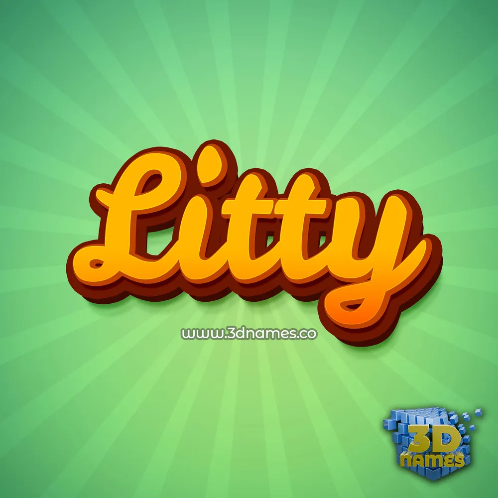 litty in Green Rays style - 3D name wallpaper