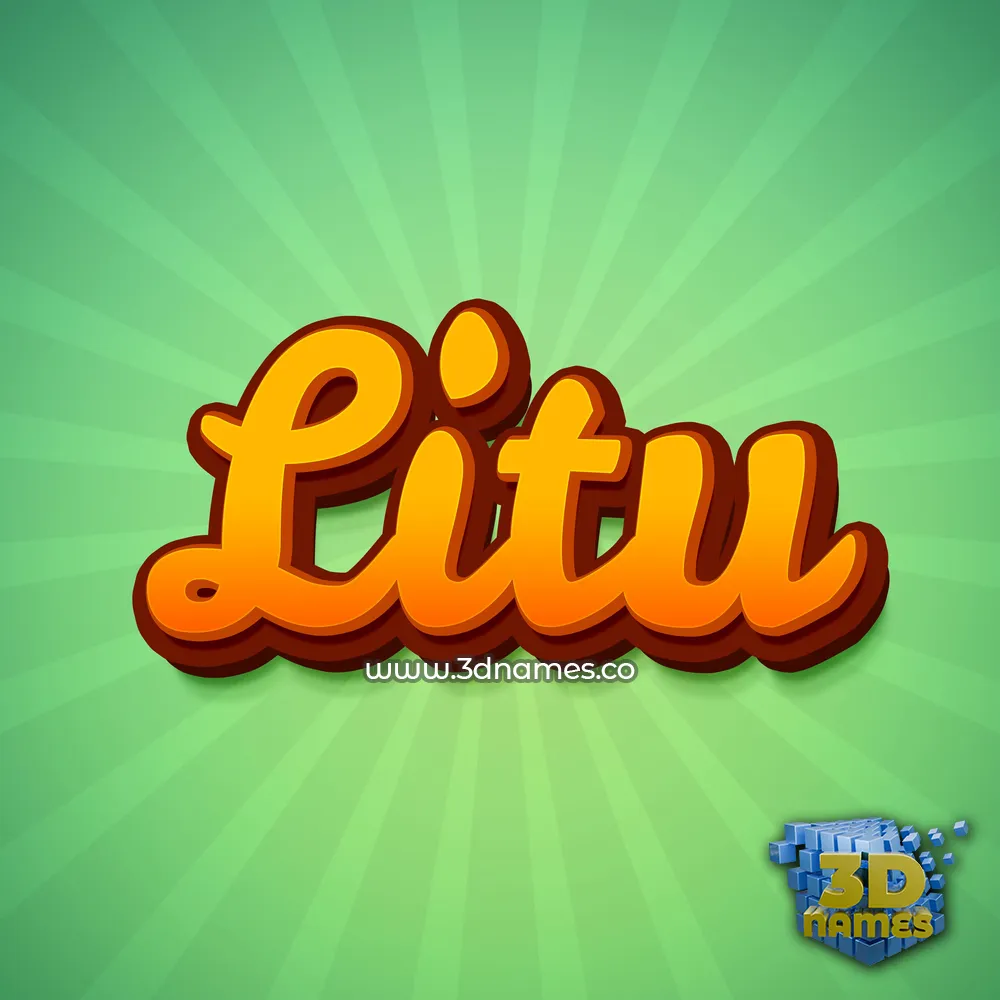 litu in Green Rays style - 3D name wallpaper