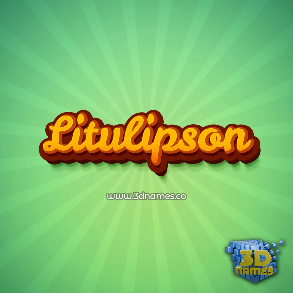 litulipson in Green Rays style - 3D name wallpaper