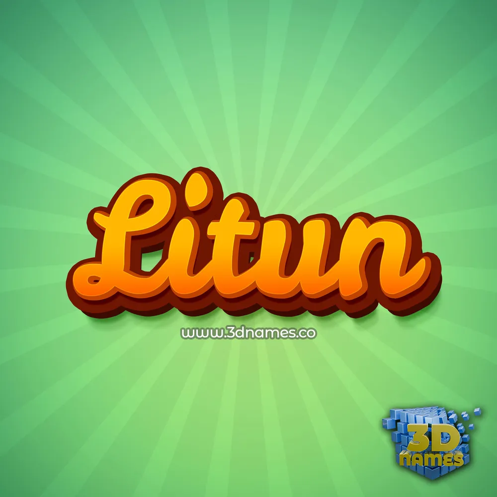 litun in Green Rays style - 3D name wallpaper