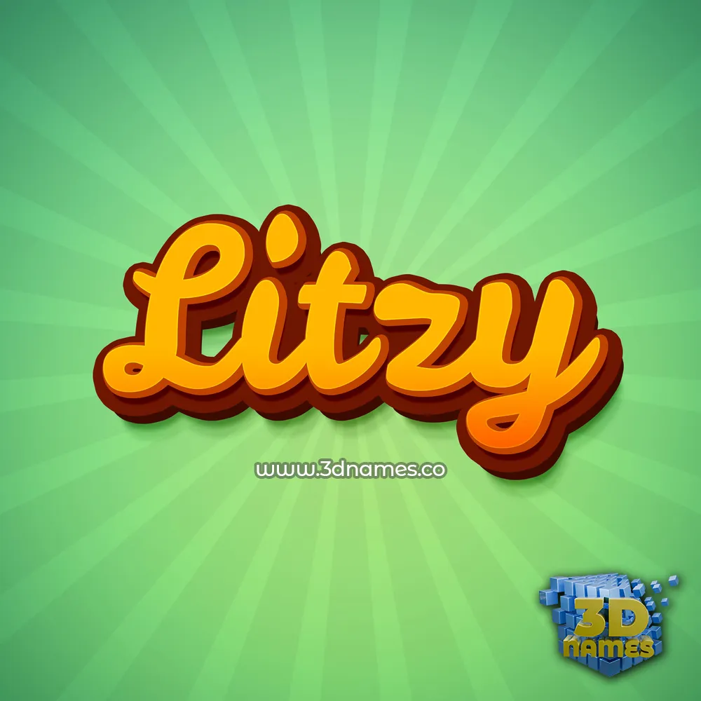 litzy in Green Rays style - 3D name wallpaper