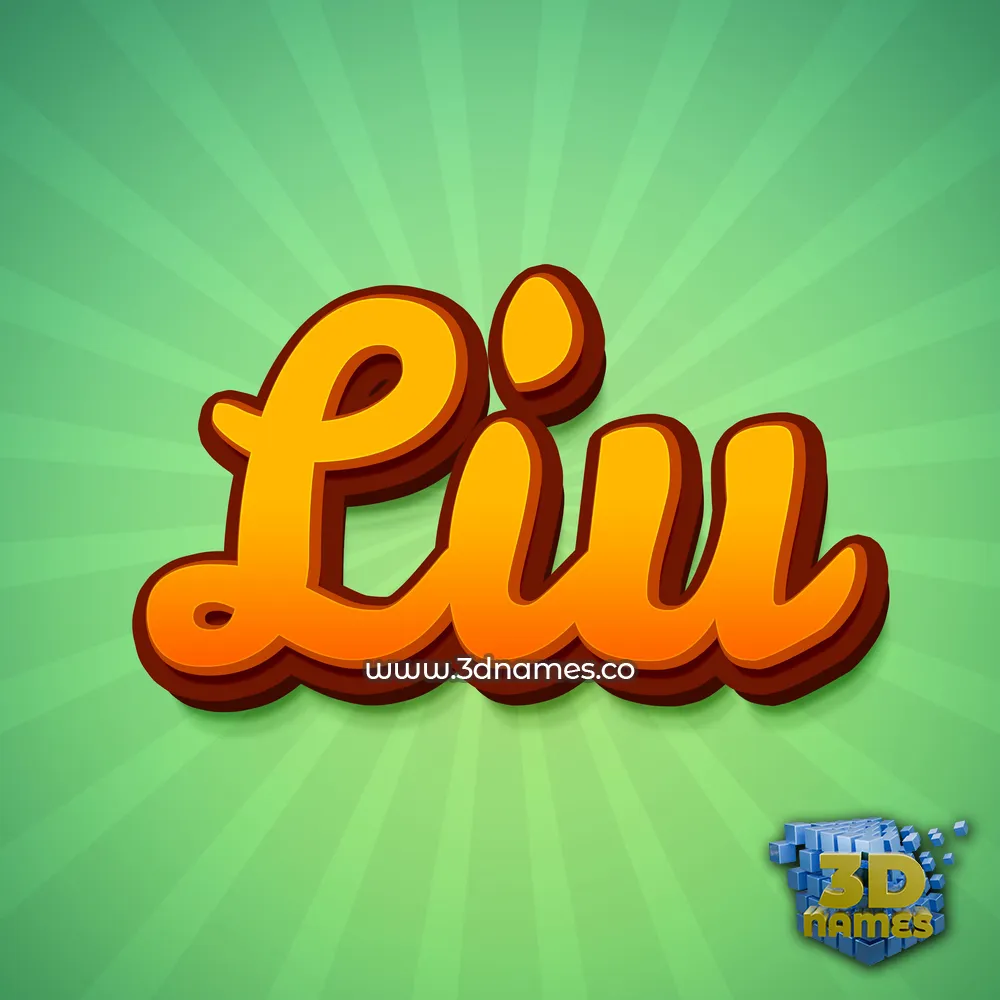 liu in Green Rays style - 3D name wallpaper
