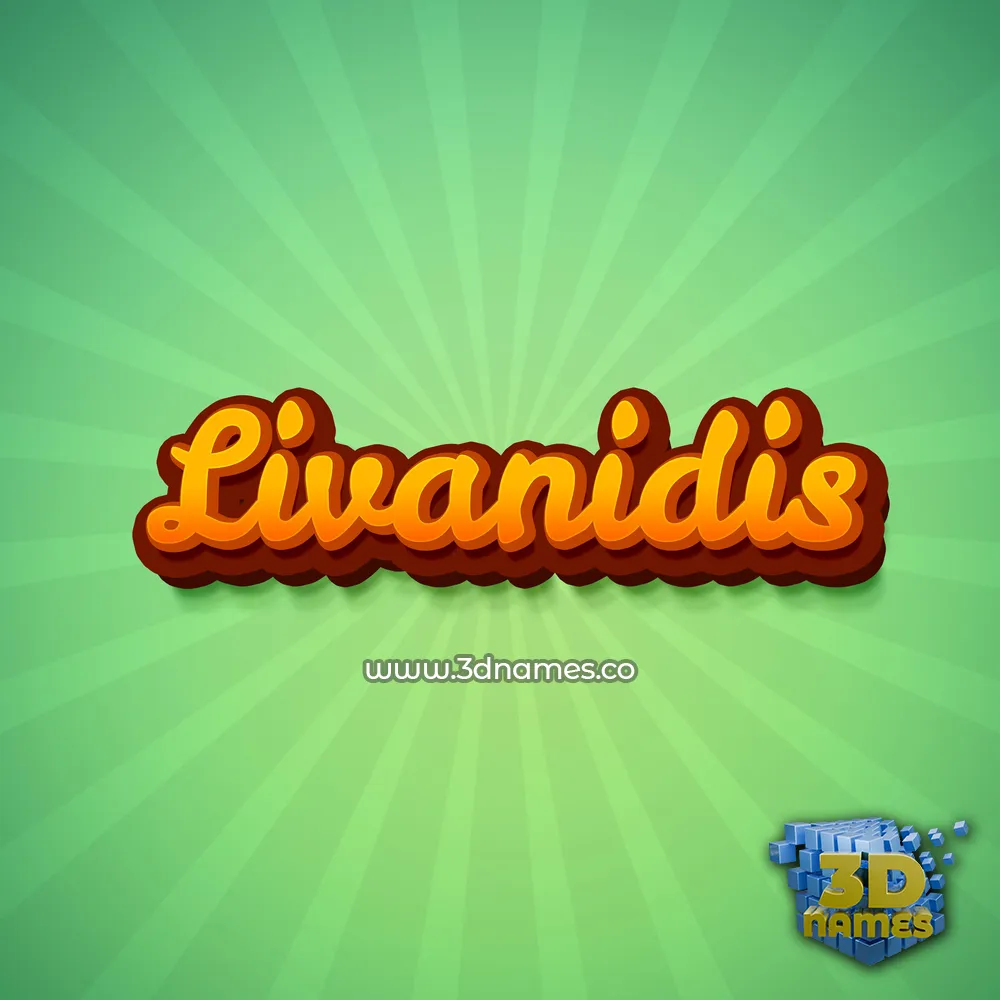 livanidis in Green Rays style - 3D name wallpaper