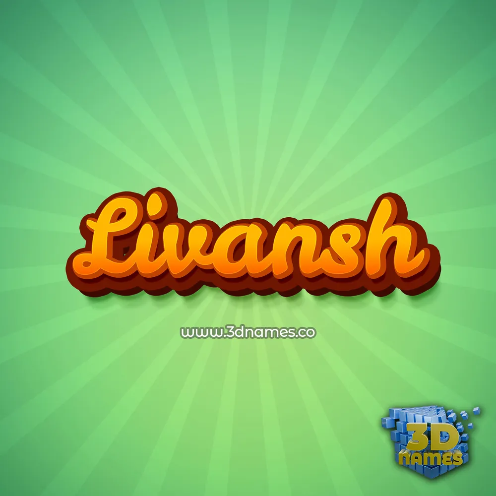 livansh in Green Rays style - 3D name wallpaper
