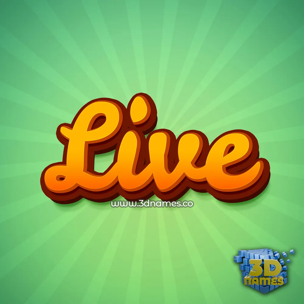live in Green Rays style - 3D name wallpaper