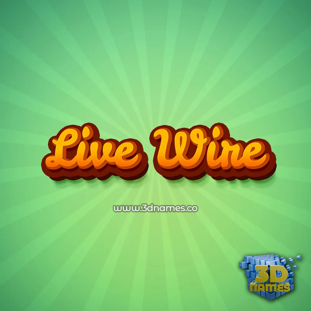 live wire in Green Rays style - 3D name wallpaper
