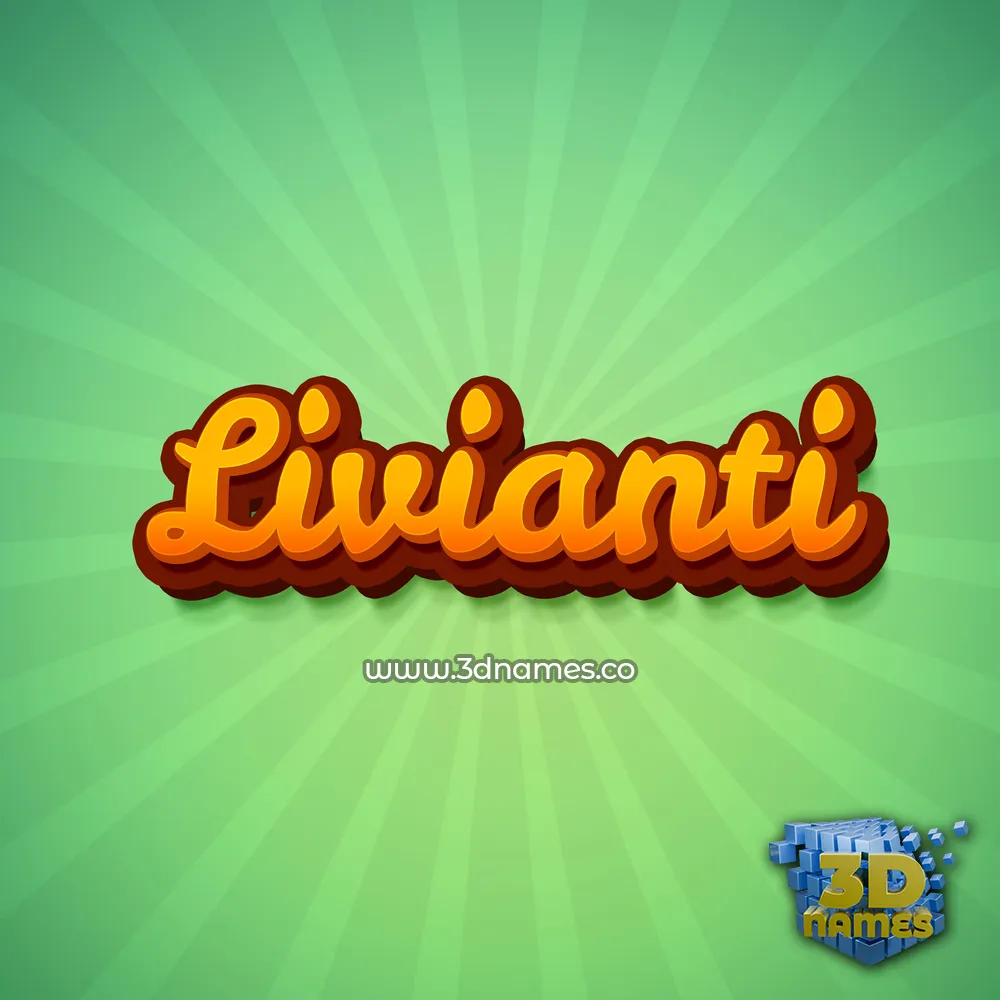 livianti in Green Rays style - 3D name wallpaper
