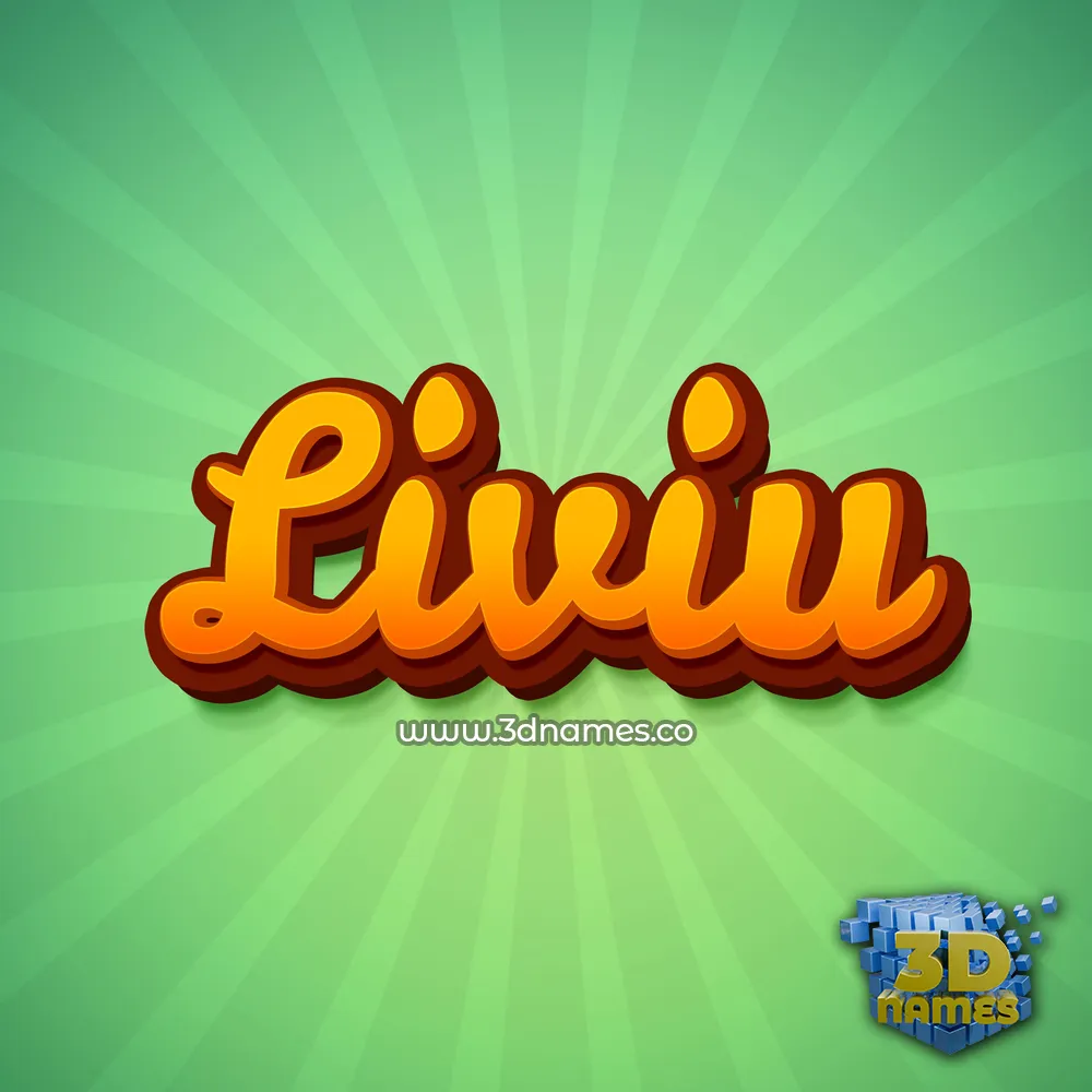 liviu in Green Rays style - 3D name wallpaper