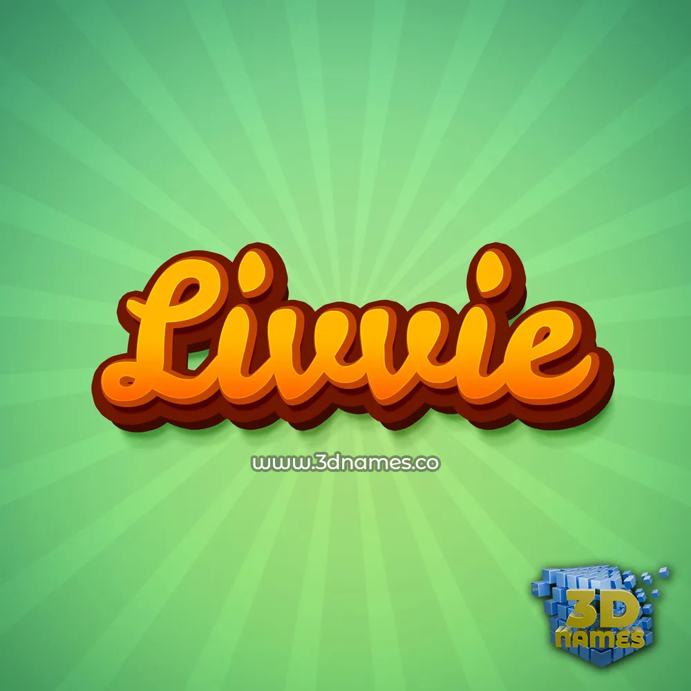 livvie in Green Rays style - 3D name wallpaper