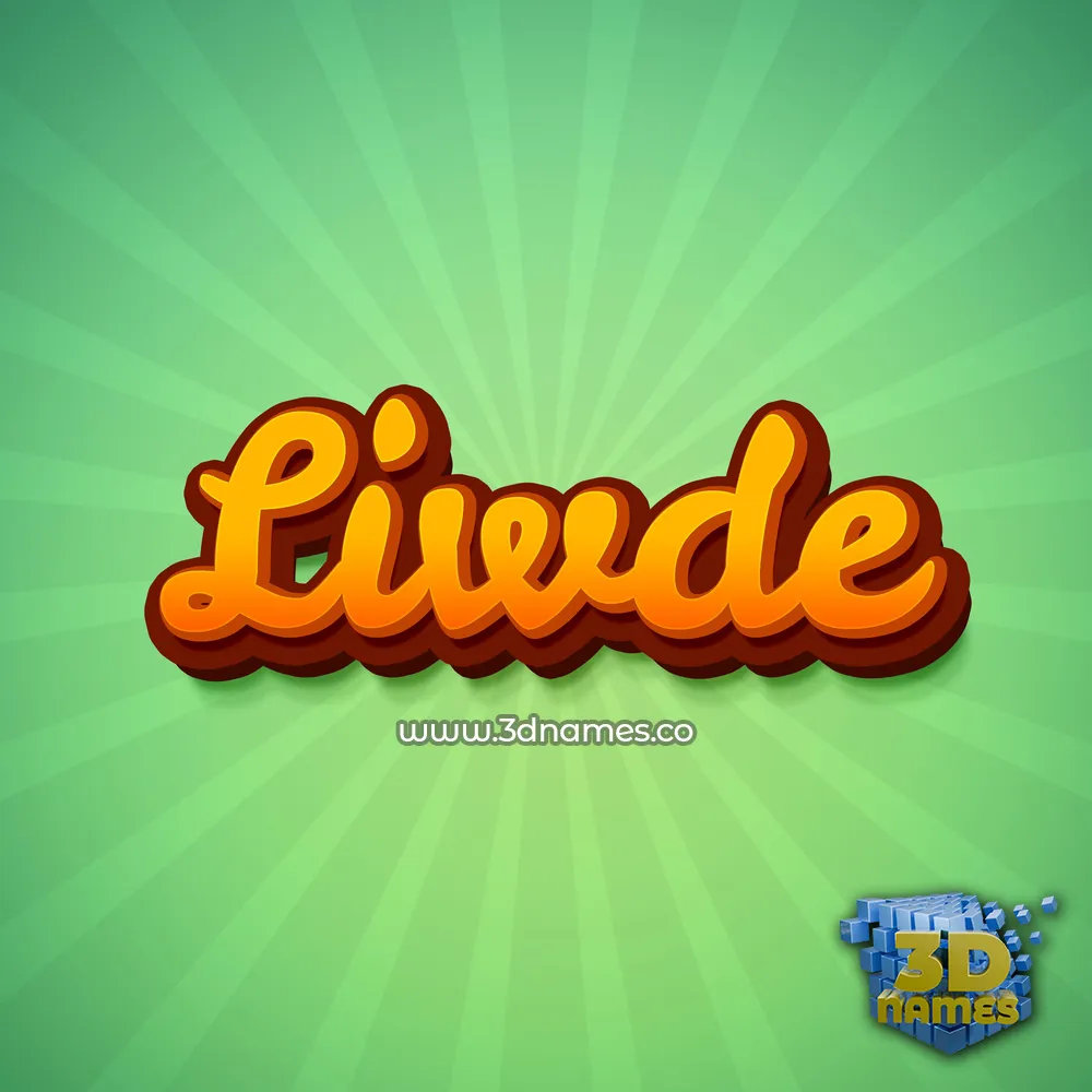 liwde in Green Rays style - 3D name wallpaper