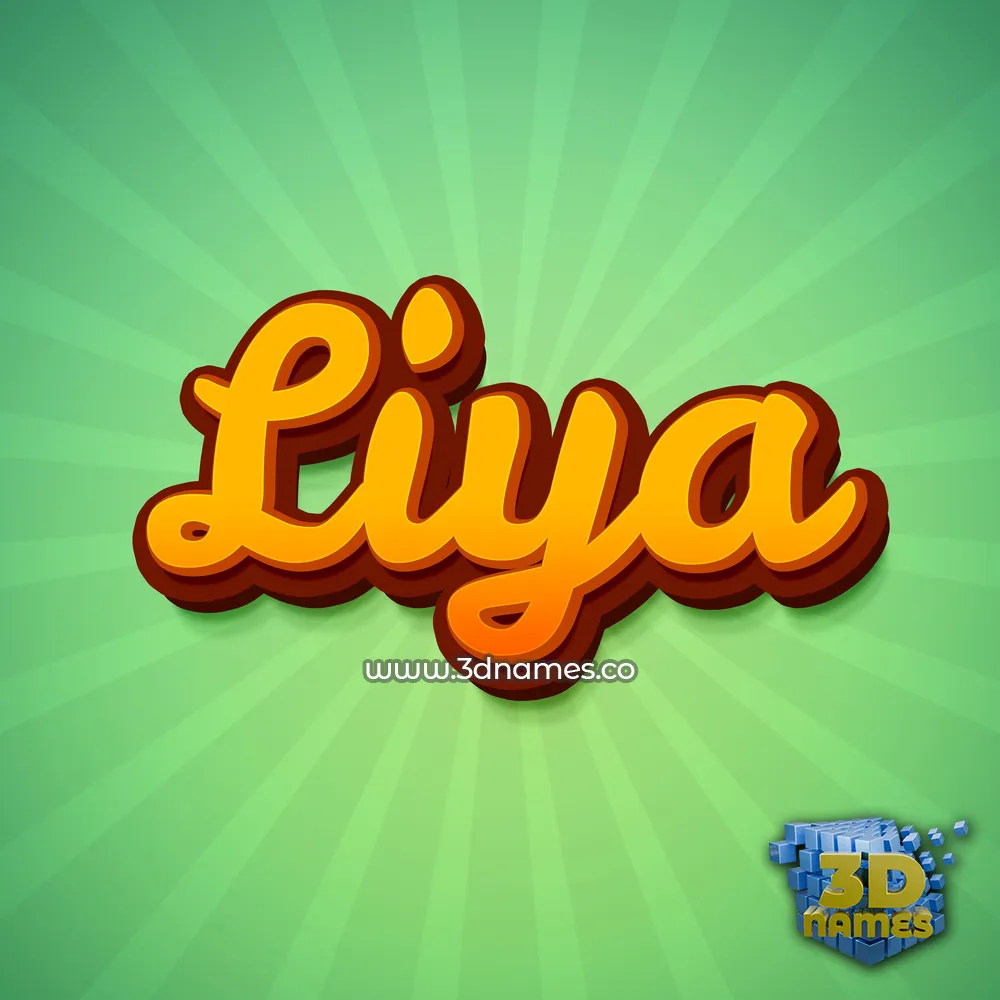 liya in Green Rays style - 3D name wallpaper