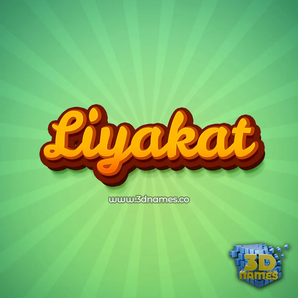 liyakat in Green Rays style - 3D name wallpaper