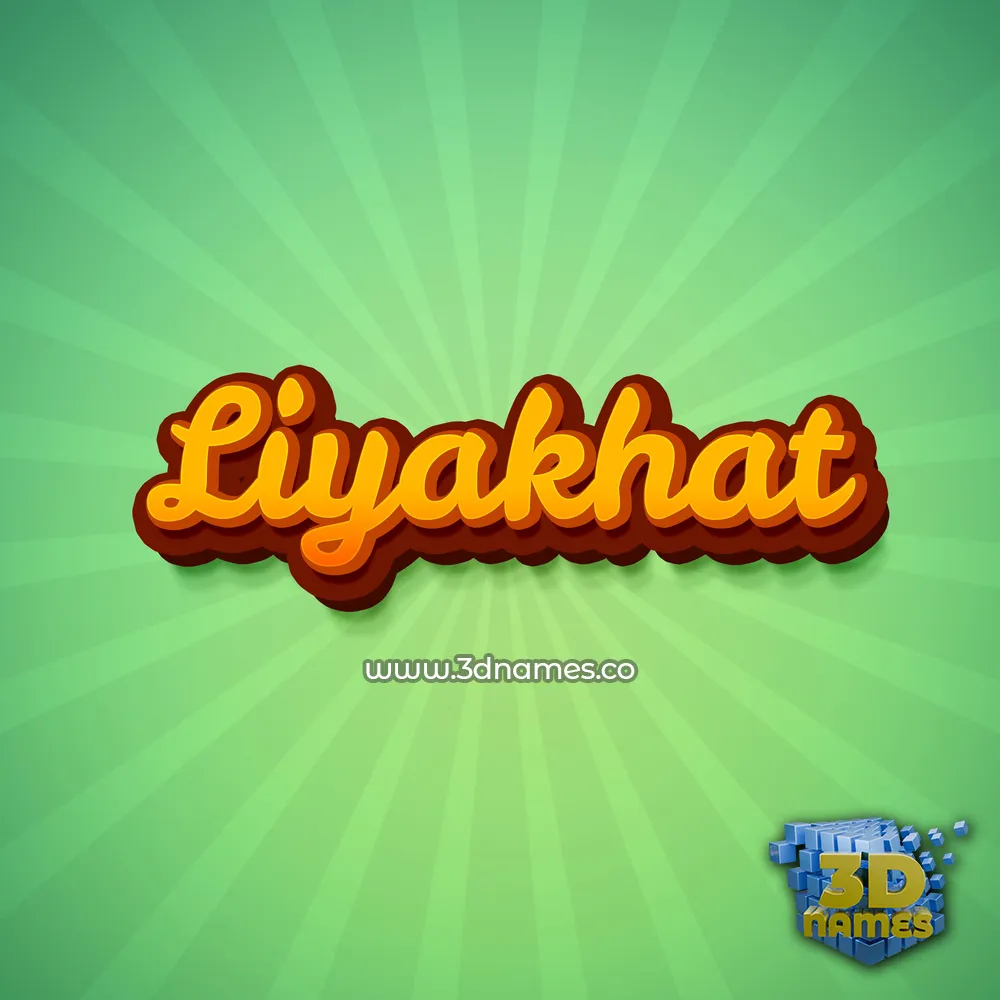 liyakhat in Green Rays style - 3D name wallpaper