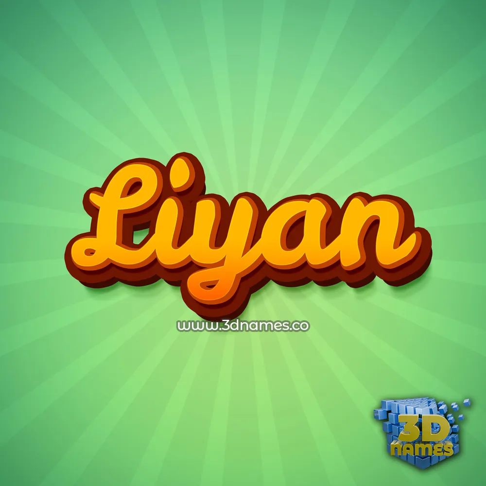 liyan in Green Rays style - 3D name wallpaper