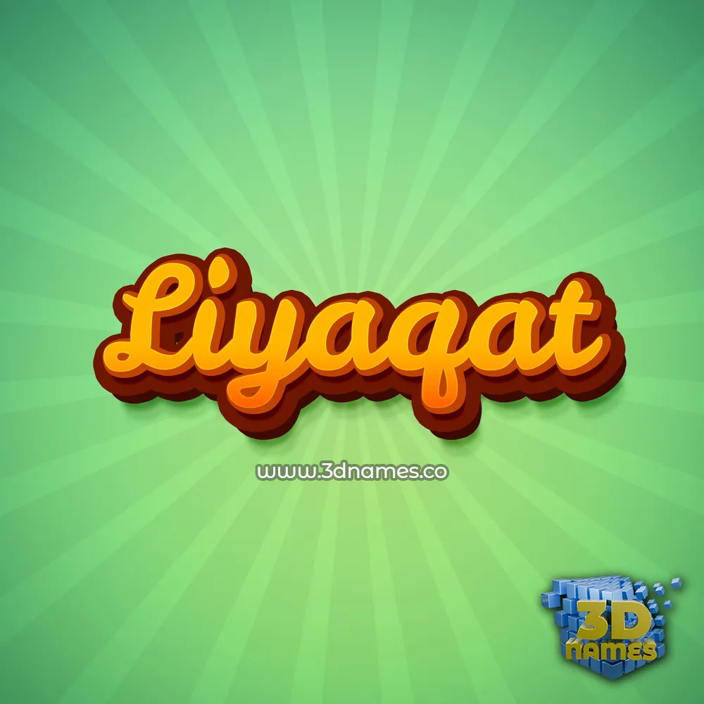 liyaqat in Green Rays style - 3D name wallpaper