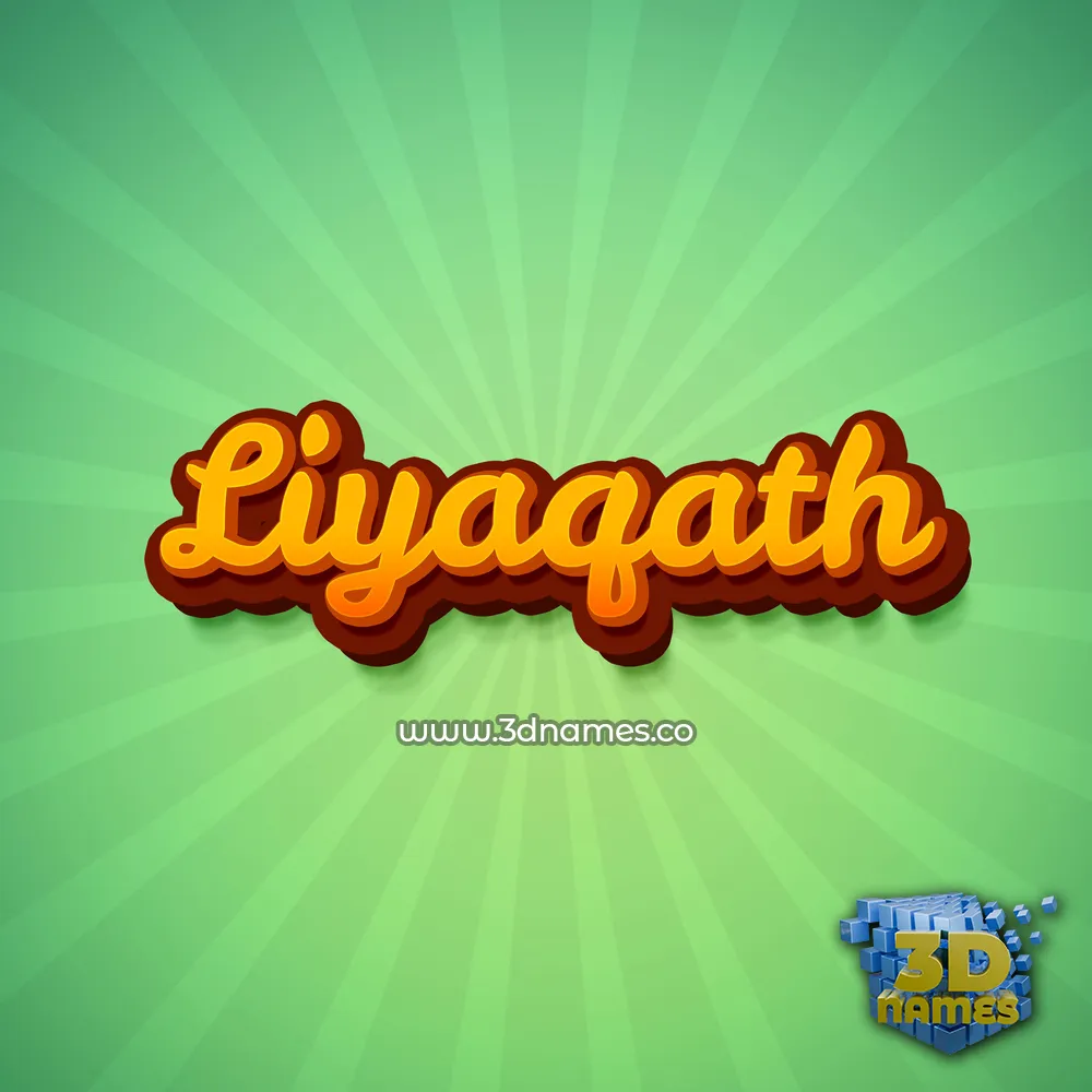 liyaqath in Green Rays style - 3D name wallpaper