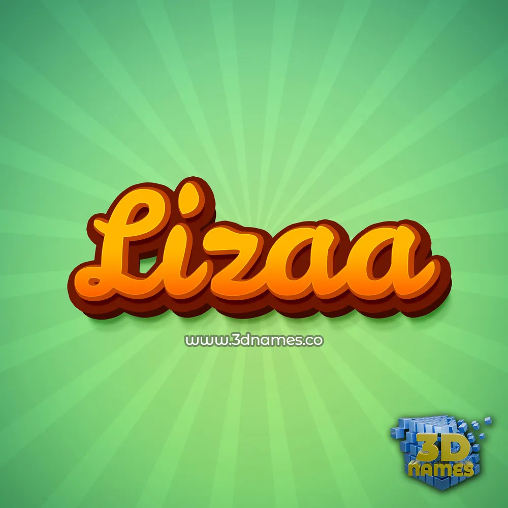 lizaa in Green Rays style - 3D name wallpaper