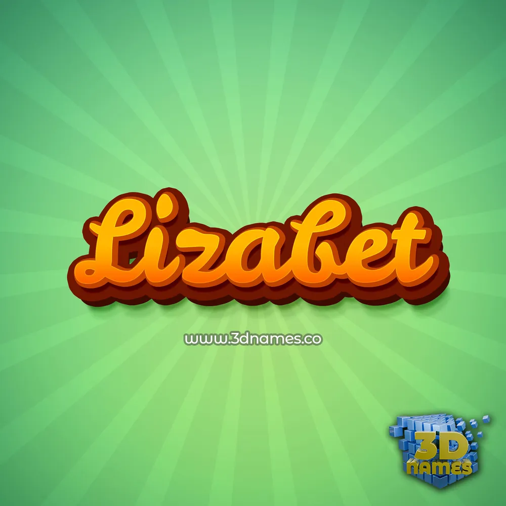 lizabet in Green Rays style - 3D name wallpaper