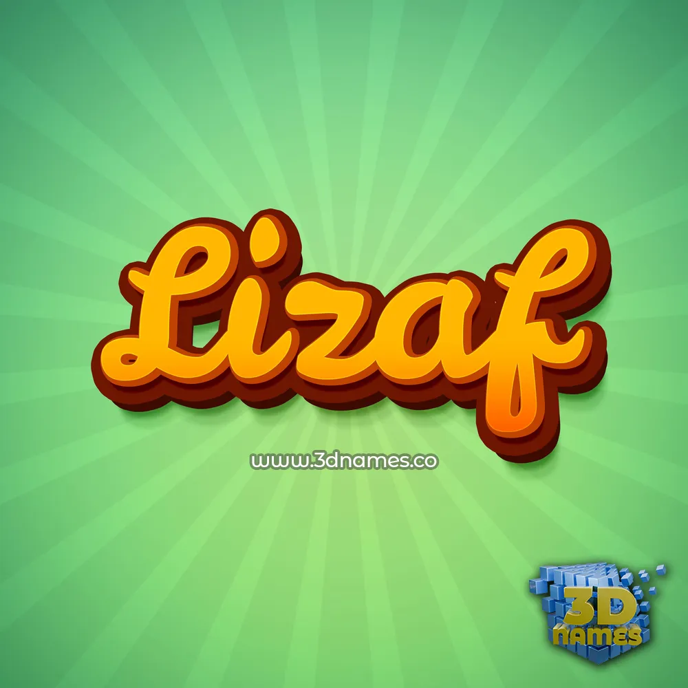 lizaf in Green Rays style - 3D name wallpaper