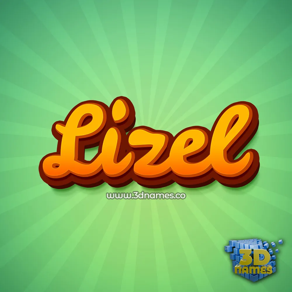 lizel in Green Rays style - 3D name wallpaper