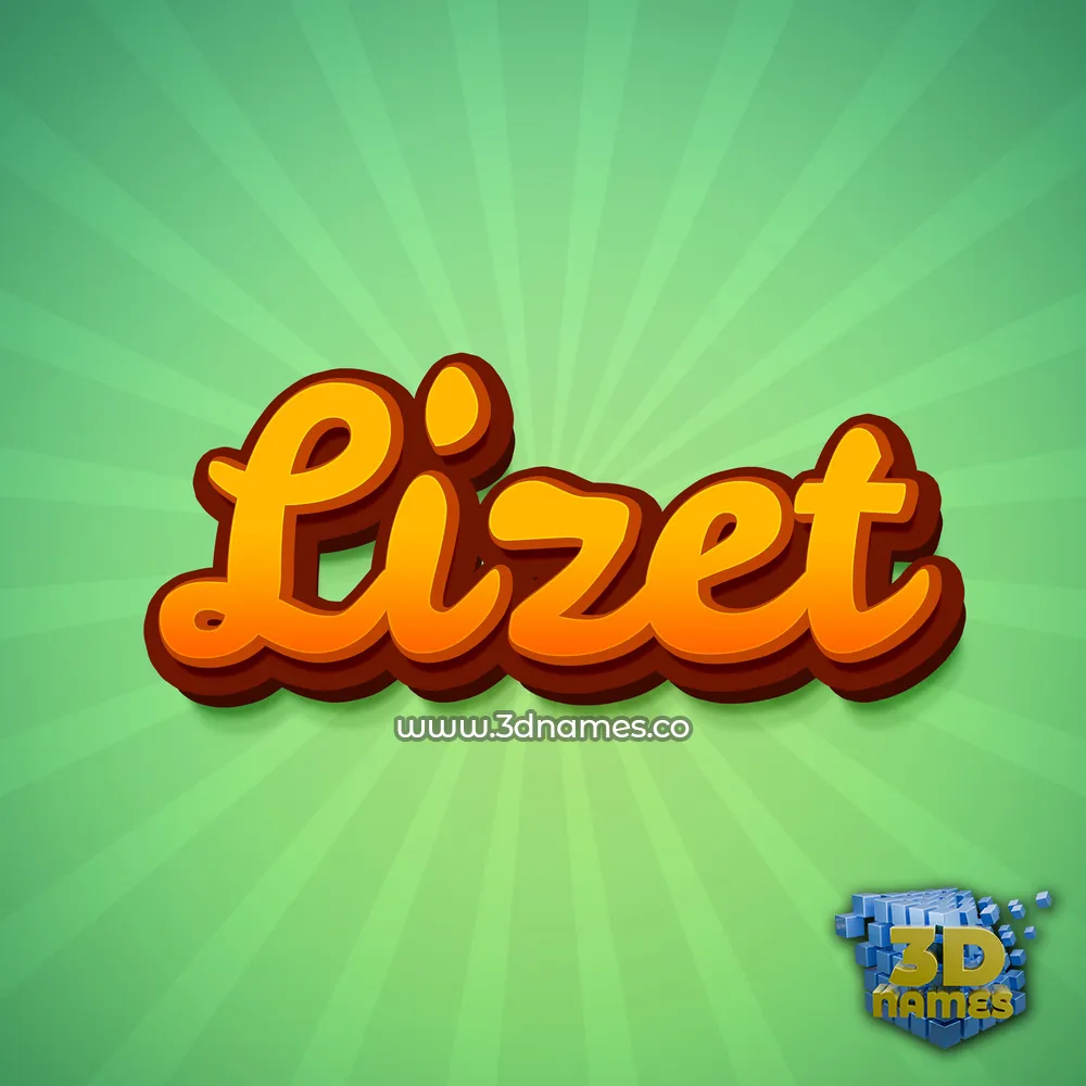 lizet in Green Rays style - 3D name wallpaper