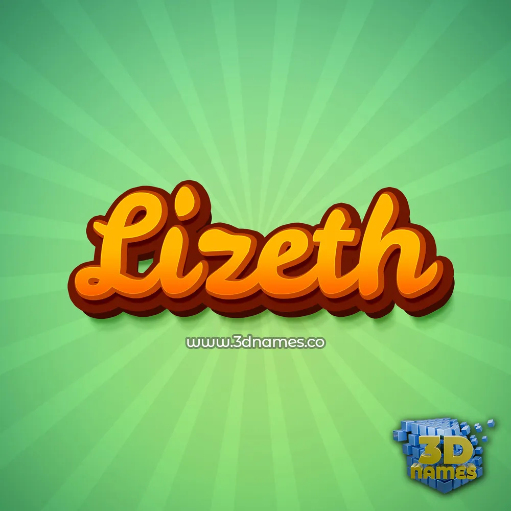 lizeth in Green Rays style - 3D name wallpaper