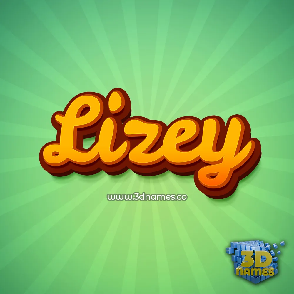 lizey in Green Rays style - 3D name wallpaper