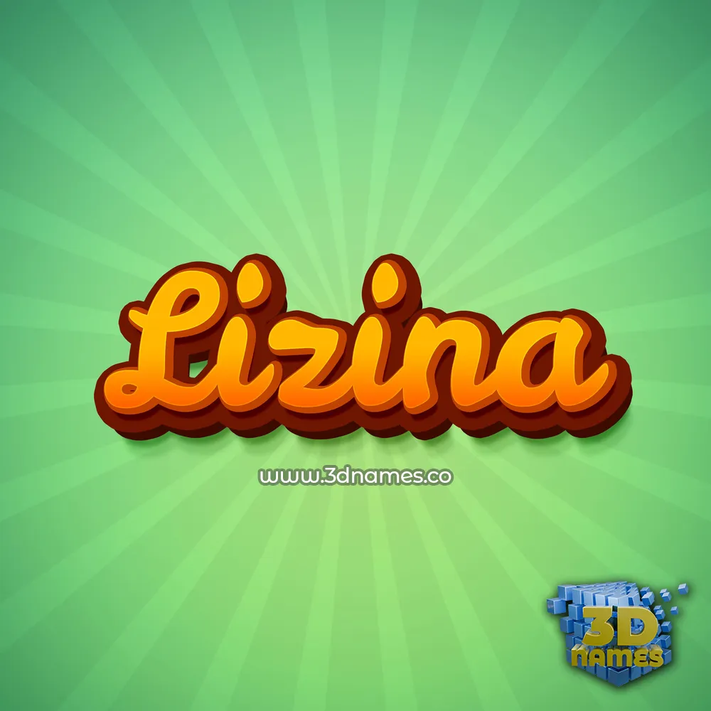 lizina in Green Rays style - 3D name wallpaper