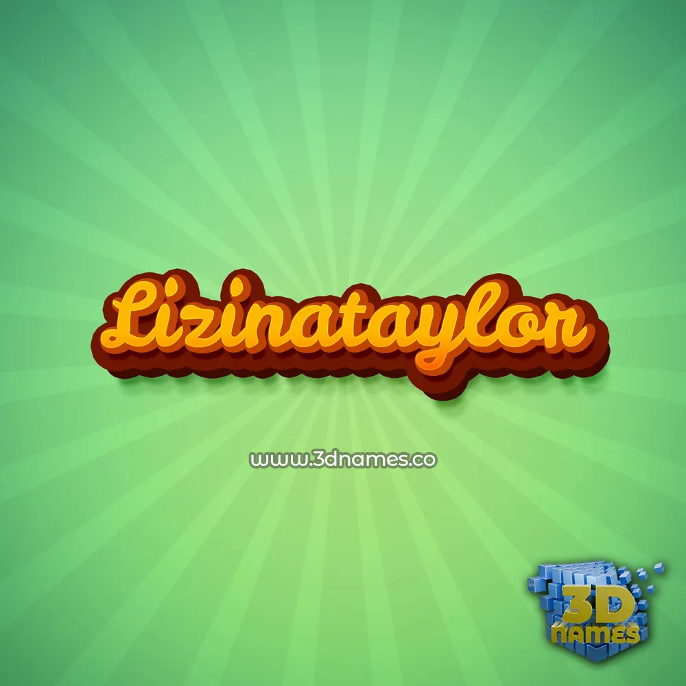 lizinataylor in Green Rays style - 3D name wallpaper